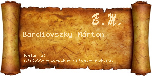 Bardiovszky Márton névjegykártya